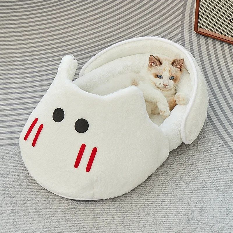 Portable Plush Slipper Cat Bed Pet