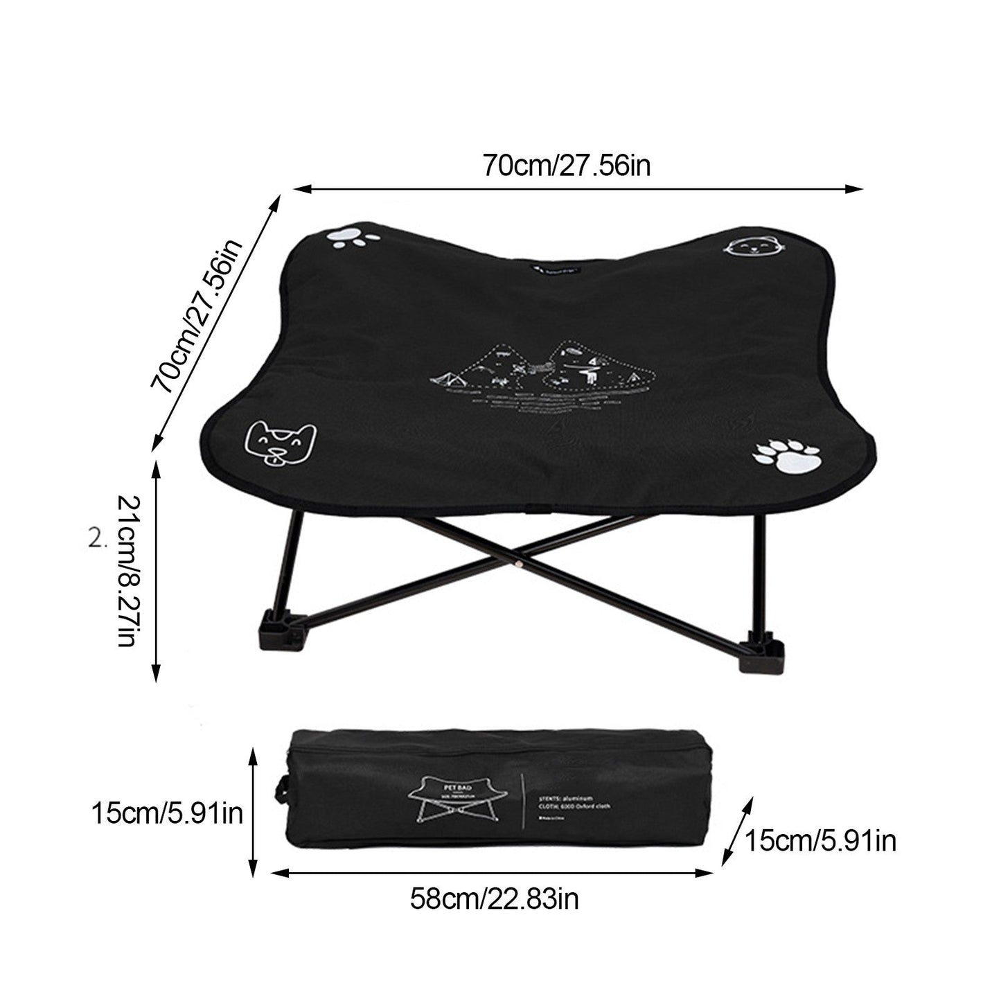 Outdoor pet folding bed