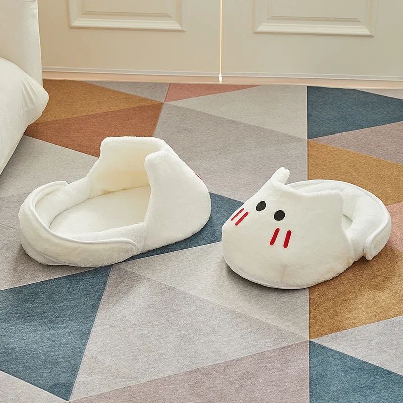 Portable Plush Slipper Cat Bed Pet